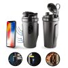 Blentra Mıknatıslı ve Telefon Tutuculu Shaker 750 ml Siyah – Shaker, Saklama Kabı ve Pillbox