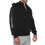 Kingsize Follow The King Kapüşonlu Fermuarlı Sweatshirt Siyah – Erkek Spor Giyim