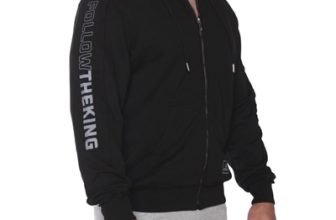 Kingsize Follow The King Kapüşonlu Fermuarlı Sweatshirt Siyah – Erkek Spor Giyim
