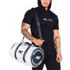 MuscleCloth Deri Silindir Çanta Beyaz – Spor Çanta