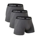 MuscleCloth Modal-X Boxer 3’Lü Paket Gri – Erkek Spor Giyim