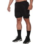 MuscleCloth Training 2 In 1 Erkek Taytlı Şort Siyah – Erkek Spor Giyim