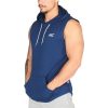 MuscleCloth Training Kapüşonlu Kolsuz T-Shirt İndigo Mavi – Erkek Spor Giyim