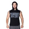 Supplementler.com Conquer Kapüşonlu Kolsuz T-Shirt Siyah – Erkek Spor Giyim