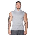 Supplementler.com Kapüşonlu Kolsuz T-Shirt Gri – Erkek Spor Giyim