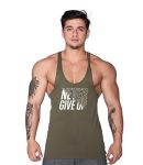 Supplementler.com Never Give Up Fitness Atleti Yeşil – Erkek Spor Giyim