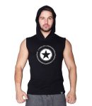 Supplementler.com Star Kapüşonlu Kolsuz T-Shirt Siyah – Erkek Spor Giyim