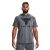 Under Armour Project Rock Terry Kapüşonlu Kısa Kollu Sweatshirt Gri – Erkek Spor Giyim