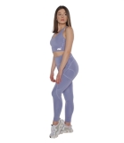 MuscleCloth Elise Cepli Spor Tayt + Elise Sporcu Sütyeni Lila – Kadın Spor Giyim
