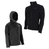 MuscleCloth Pro Softshell Mont + Tam Fermuarlı Erkek Polar Siyah – Erkek Spor Giyim