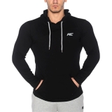 MuscleCloth Training Kapüşonlu Uzun Kollu T-Shirt Siyah – Erkek Spor Giyim
