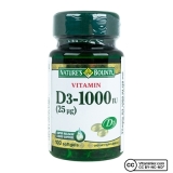 Nature’s Bounty Vitamin D3 1000 IU 100 Kapsül