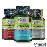Nature’s Supreme Omega 3 Glutatyon CoQ10 Seti