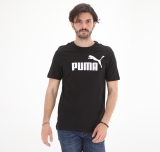 Puma Ess Logo Tee Erkek T-Shirt Siyah