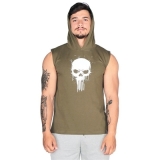 Supplementler Skull Kapüşonlu Kolsuz T-Shirt Yeşil – Erkek Spor Giyim