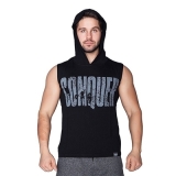 Supplementler.com Conquer Kapüşonlu Kolsuz T-Shirt Siyah – Erkek Spor Giyim
