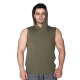 Supplementler.com Kapüşonlu Kolsuz T-Shirt Yeşil – Erkek Spor Giyim