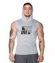 Supplementler.com Never Give Up Kapüşonlu Kolsuz T-Shirt Gri – Erkek Spor Giyim