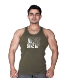Supplementler.com Never Give Up Tanktop Yeşil – Erkek Spor Giyim
