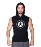 Supplementler.com Star Kapüşonlu Kolsuz T-Shirt Siyah – Erkek Spor Giyim